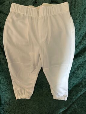 Athletic Works White Kids Elastic Cuff baseball knickers size large